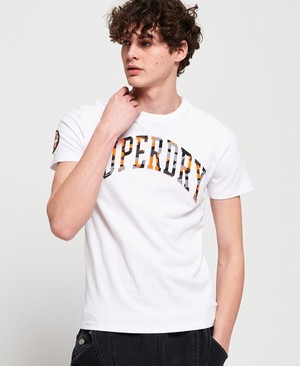 Superdry Camo Embossed Férfi Pólók Fehér | LCEPN0192